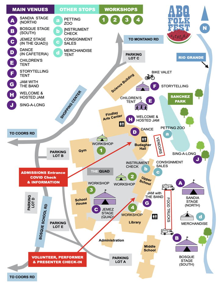 Albuquerque Folk Festival: Map